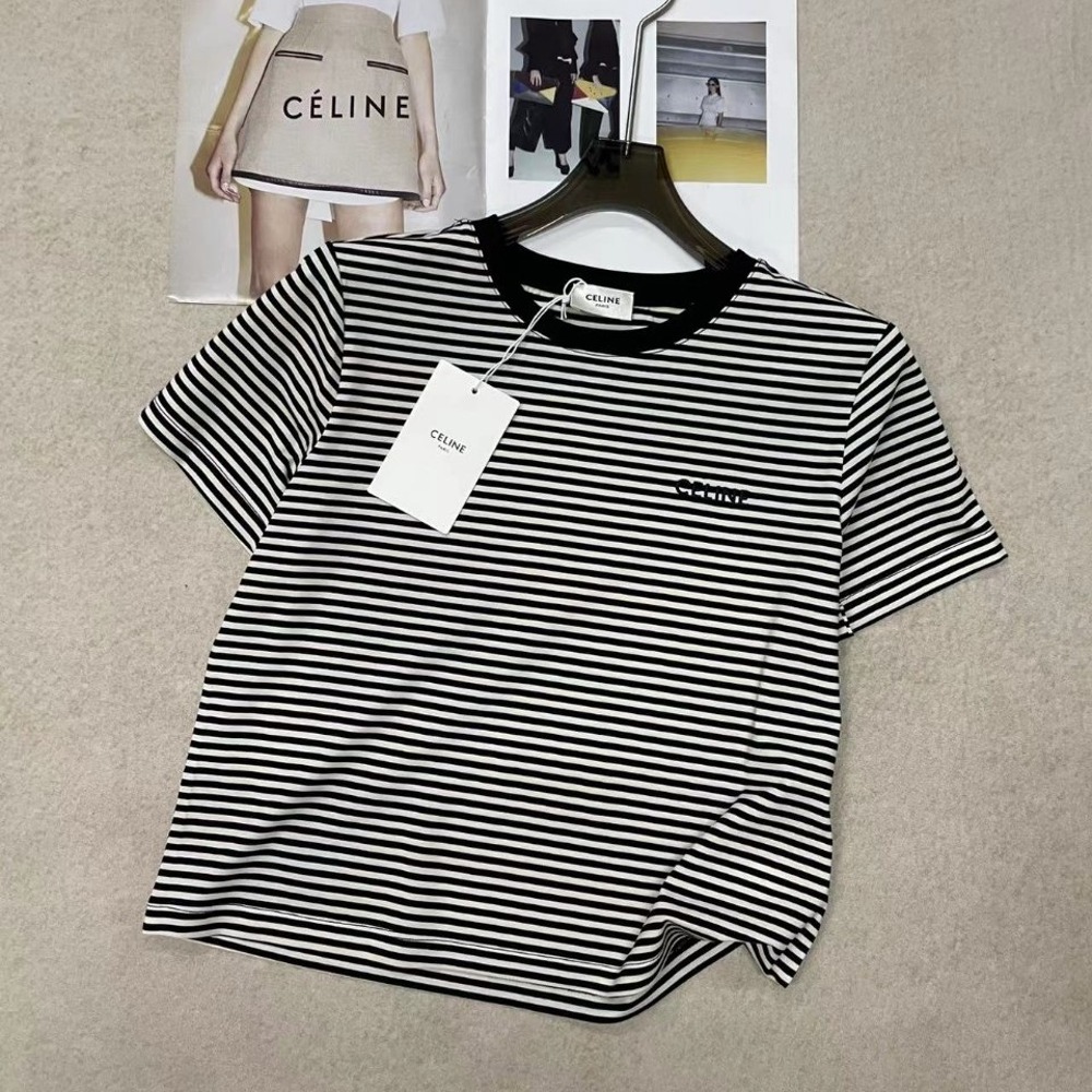 [국내배송] 셀린느 CELINE 여성 단가라 라운드 티셔츠