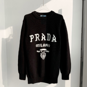 [M~XL] 프라다 자카드 니트 스웨터