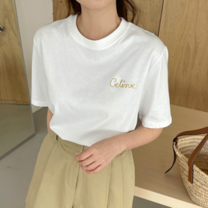 [국내배송] 셀린느 CELINE 23SS 여성용금장 자수 로고 반팔 셔츠