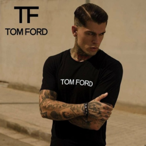 [국내배송] 톰포드 TOM FORD 2023S/S 톰포드 발포프린팅 최고급커플티셔츠 블랙