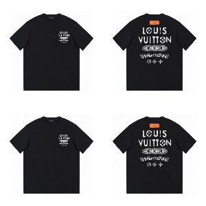 [국내배송] 루이비통 LOUIS VUITTON LV x 크롬하츠 콜라보 티셔츠 블랙