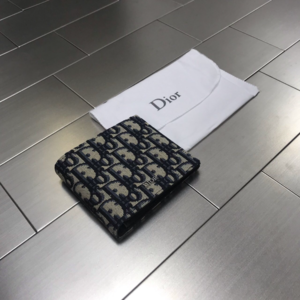 [국내배송] 디올 DIOR HOMME Oblique 오블리크 자카드 반지갑 베이지