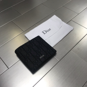 [국내배송] 디올 DIOR HOMME Oblique 오블리크 자카드 반지갑 블랙