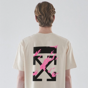 [국내배송] 오프화이트 OFF WHITE 핑크불꽃 티셔츠 6color