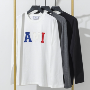 [국내배송] 아미 AMI 자수 로고 페인팅 긴팔 티셔츠 3color