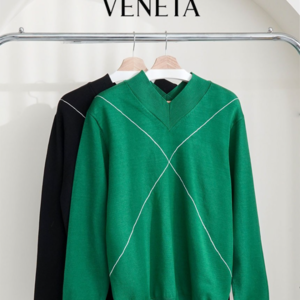 [국내배송][반품가능] 보테가베네타 BOTTEGA VENETA 남성 콘트라스트 X 라인 울 블렌드 니트 스웨터 2color