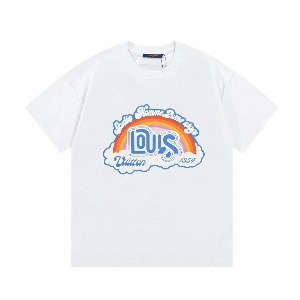 [국내배송] 루이비통 LOUIS VUITTON RAINBOW프린트 반팔 티셔츠 화이트