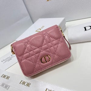 [국내배송] 디올 DIOR 카로 컴팩트 지퍼 지갑 까나쥬 지퍼돌이 핑크