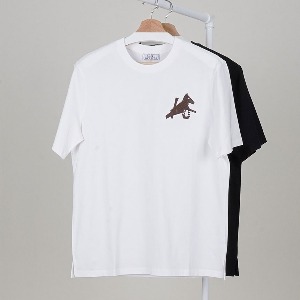 [국내배송][반품가능] 에르메스 HERMES 오버핏 브라운 홀스 패치 캐주얼 핏 티셔츠 2color