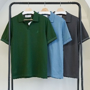 [국내배송][반품가능] 브루넬로 쿠치넬리 자수로고 오픈카라 티셔츠 3color