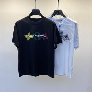 [국내배송] 루이비통 LOUIS VUITTON 모노그램 자수로고 라운드 티셔츠 2color