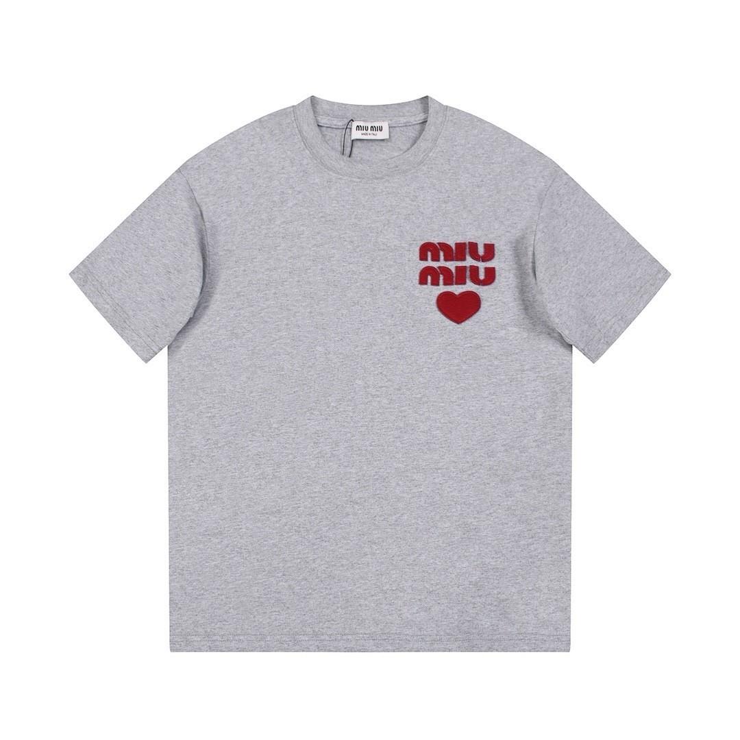 [국내배송] 미우미우 MIUMIU 자수 티셔츠 2color