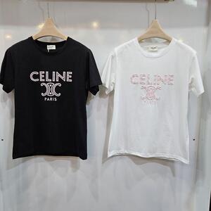 [국내배송] 셀린느 CELINE 여성 엠보로고 라운드티셔츠 2color