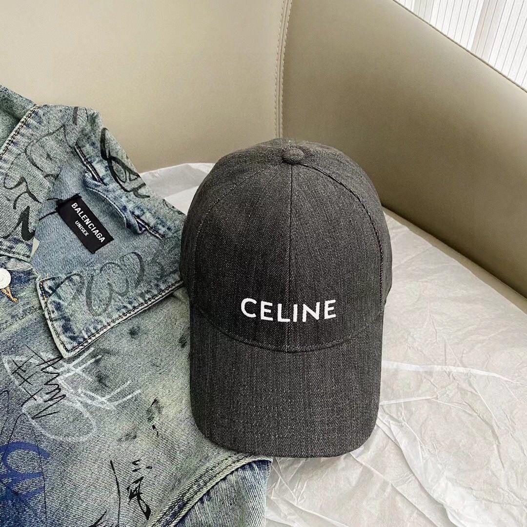 [국내배송] 셀린느 CELINE 흑청 베이직 로고자수 모자